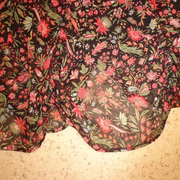 Brand New Sundance Black Iris Skirt PXS Black Floral Elastic Waist - Picture 6 of 15